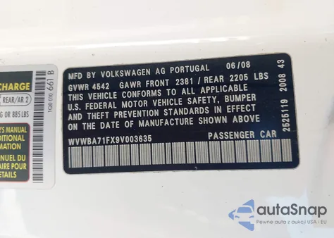 2009 Volkswagen Eos Komfort z USA, uszkodzony, nr VIN WVWBA71FX9V003635